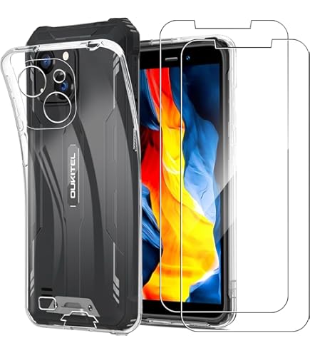 Coque Silicone + 2 Verres Trempés Oukitel WP32 - Housse TPU Souple Noire Anti-Choc Protection Écran