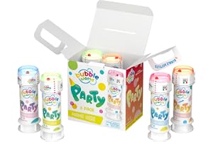 Bubble World Party Bubbles Pack – Såpbubblor för barn Förpackning med 12 stycken 60 ml vita tuber med inbyggd röd blåsare. Födelsedagsprylar tillverkade i Italien
