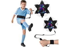 ‎READAEER Readaeer 2 in 1 Fussball Kicktraining (Fußball Nicht im Lieferumfang enthalten) | Solo Kick Trainer mit elastischem Band zur Längenverstellung |Solo Kicktrainer mit Taulen- und Handgelenkband