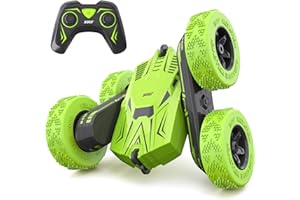 SGILE RC Stunt Car Toys, Direct Charge Remote Control Car with 2 Sided 360 Rotation Gifts for Boys Girls Kids Age 6+, Green