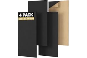 TONOR 4 Pezzi Pannelli Fonoassorbenti Decorativi, 120x60x0,9 cm, Pannelli Acustici Autoadesivi, Pannelli Insonorizzanti per l'assorbimento Dell'eco per Studi di Registrazione, Casa, Uffici, Noir