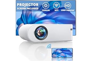 Mini Projector,YABER Wifi Phone Projector 8000 Lumens 1080P Full HD supported,Home Theater movie Projector Compatible with TV Stick, IOS/ Android Smartphone/Tablet/Laptop/PS4/DVD player