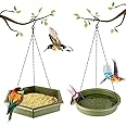 Hanging Bird Feeder, Bird Feeders for Outside, 2 in 1 Platform Bird Bath & Feeder, Outdoor Yard Garden Backyard Decoration