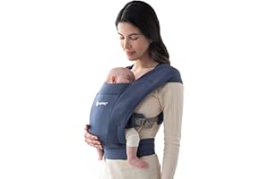 Ergobaby Ergonomiczne Nosidełko Embrace z Pasem Biodrowym, Równomierne Rozłożenie Ciężaru, Komapktowy, Lekki, Łatwy do Zapęcia, Kolor Czarny