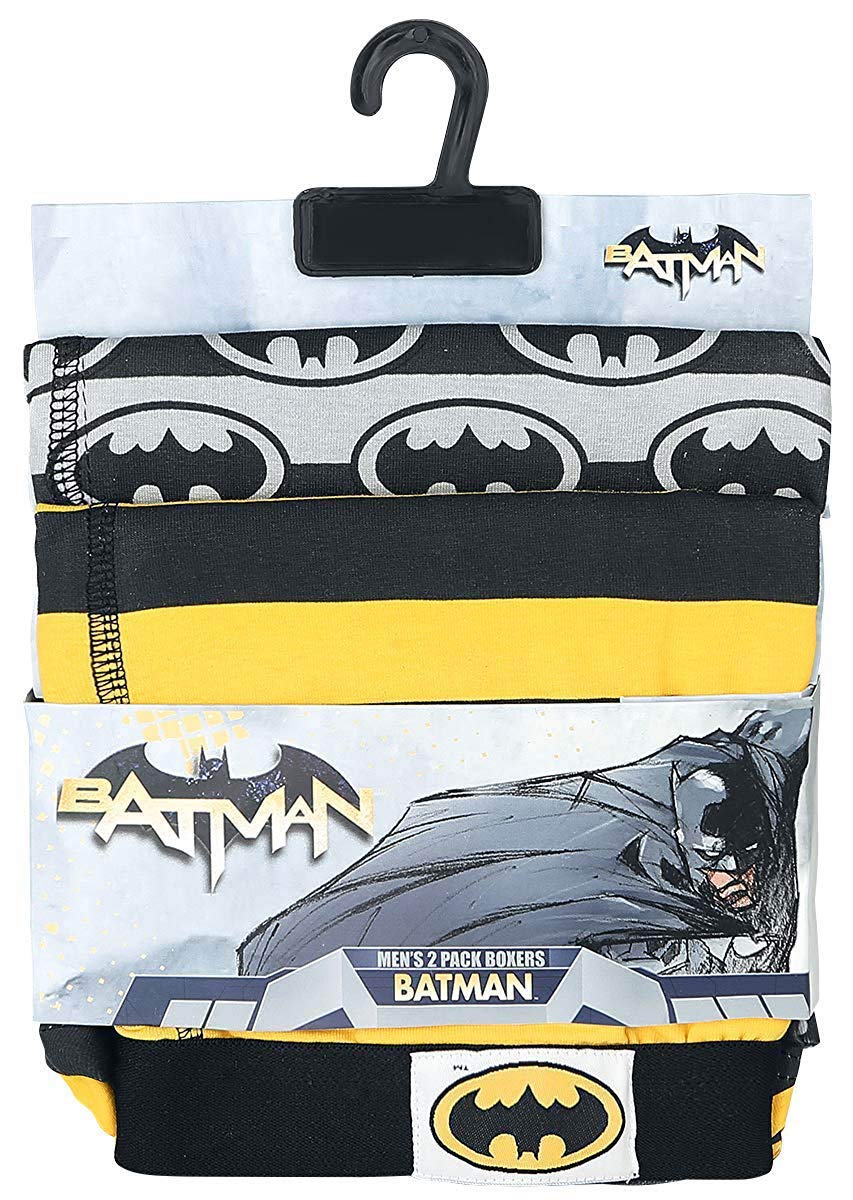 Batman-DC-Comics-Herren-Boxershorts-2er-Pack-Schwarz-XL