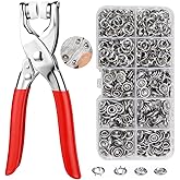 AAMATY Snap Button Fastener Kit with Pliers Tool (100 Sets) – Metal Press Stud Buttons for Clothes, Leather, Bags, DIY Craft 