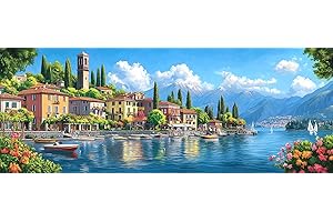 Bimkole Large Diamond Art Kits for Adults House, Full Drill 5D DIY Rhinestone Embroidery Set Paint with Diamonds Art Landscape by Number Kits Cross Stitch Home Wall Craft Decoration 30x80 cm