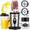 TENKER Personal Blender for Shakes and Smoothies, 850W Smoothie Blender for Kitchen with Small Cup Blender Grinder, 2 * 17Oz To-Go Cups and Spout Lids, BPA Free, Pulse Technology (Black)