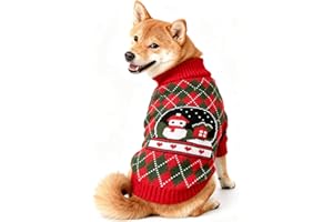 VFY Maglione Natalizio Cane Natale Maglione Animali Domestici Magliones Cane Natale Gatto Lavorato Maglia Natalizia Cani Maglioncino Natalizio Canes per Piccola Media Grande (Rosso Verde,XS)
