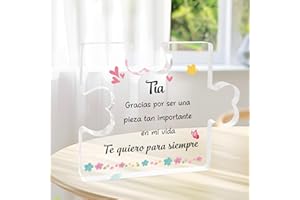 KARYLLENA Regalos para Mi Tia Regalo Tia Navidad Regalos Navidad Tia Placa Acrílica Regalos 40 Cumpleaños Mujer Regalo De Sobrina Regalos para Tia Cumpleaños Regalo De Tía Regalos Amigo Invisible