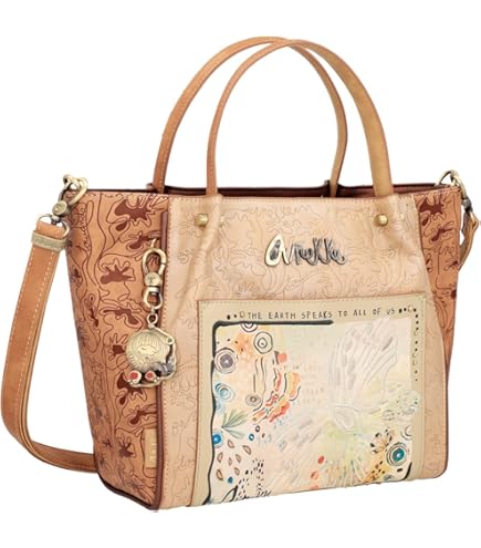 Sac à Main Femme ANEKKE Anse En Bois - Modèle Sunrise - Bleu Et Blanc - Écologique