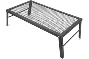 TREETDOBV Griglia Pieghevole per Fuoco da Campo, Griglia in Rete di Ferro Resistente Sopra il Braciere, Attrezzatura Portatile per Cucinare Sul Fuoco da Campo