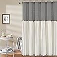 Lush Decor Linen Button Shower Curtain, Cotton Blend, Dark Gray & White, 72" W x 72" L (Pack of 1)