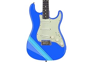 DESIGNDIVIL Lot d'autocollants personnalisés pour guitare ou basse Motif rayures Bleu
