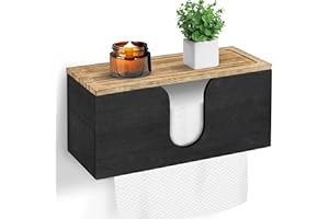 UGIFTT Solid Wood Paper Towel Dispenser Wall Mounted, Folded Paper Towel Holder with Lid, Commercial C-Fold, Z-Fold, Trifold Hand Paper Towel Holder Dispenser for Bathroom Kitchen Office