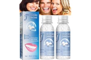 SUNDEER False Teeth Tooth Repair Granules, Temporary Tooth Repair Kits, DIY Moldable - Temporary Tooth Repair Beads, Tooth Bonding Kit for Fix The Missing and Broken Tooth, Instantly Confident Smile (2PC)