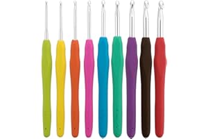 LIHAO Knitting Needles Crochet Hooks Aluminium Multicoloured Needle Set with Case Knitting Needles Crochet Hooks