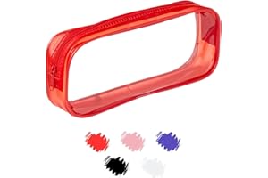 Soul Projekt Trousse à Crayons Transparente pour étudiants Examen, Bureau, Papeterie. Pochette de Maquillage de Voyage, Trousse de Toilette Portable, cosmétique, PVC, Pencil Case