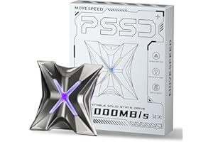 MOVE SPEED RX20 SSD Externe - 1 To Disque Dur Externe Jusqu'à 2000 Mo/s, Utilisant la Technologie USB 3.2 Gen 2x2 Type-C, Disque Dur SSD Portable pour PS5, Série iPhone 15, Téléphones Type-C, PC, Ordi