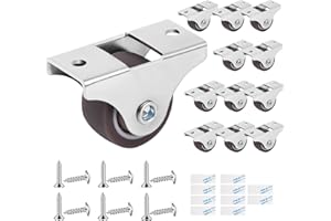 Flintronic 12pcs Roulettes Pivotantes Pour Meubles avec Vis, Roulettes pour Meubles, roulettes en caoutchouc 25 mm pour meubles, Roulette Sans Traces au Sol pour Chariotpour appareils et équipements