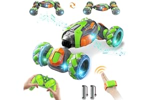 Carox Ferngesteuertes Auto, 4WD 2.4Ghz 360° Flip RC Auto mit Licht und Musik,RC Car Spielzeug für Kinder ab 6 7 8 9 10 12 Jahre