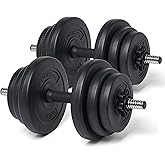 20kg 30kg Adjustable Dumbbells Set - Free Weights Dumbbell Handle Bars Pair - Excellent for Weight Lifting Body Building Home