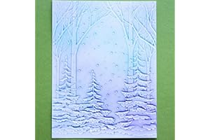 Briartw 3D Embossing Folder for Card Making,Snowy Christmas Tree Clear Plastic Texture Fades Embossing Folder Template for Scrapbooking and Other Paper Craft Album Stamps DIY Decoration