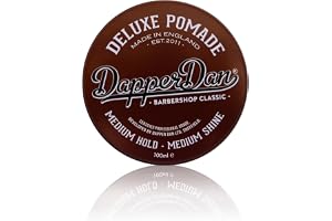 Dapper Dan Deluxe Pomade Medium Hold Shine 100ml | Medium Hold and Shine Water-Based Pomade for Reworkable Styling. Barber Gr