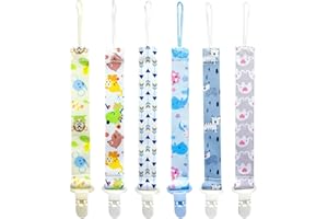 Attache Sucette BéBé, Naissance Attache Sucette, Attache Tetine Personnalisé, Attaches-Sucettes Fille, Attache TéTine Garçon, Convient Sucettes Et Anneaux De Dentition 6 Pcs