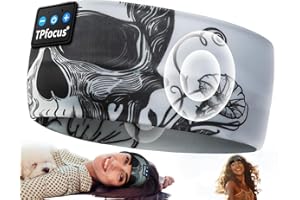 TPFOCUS Cuffie per dormire Bluetooth 5.2 regalo uomo e donna Sonno cuffie fascia sportiva wireless ricaricabile cuffie Bluetooth sonno per corsa, viaggi e relax (Skulls Design)