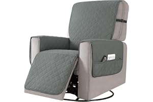 ASTIS Copridivano Salvadivano 1 Posto/Poltrona, Salvadivano Copripoltrona, Impermeabile con Tasche Portaoggetti, Fodere Reclinabili, Fodere per Divani per Protezione Divano con Fascia Elastica (L, Grigio)