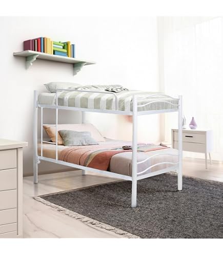 Lettoa castello per adulti 90 x 200 cm, letto bambini, letto per ragazzi, con grande armadio, ripiani e scaletta, rete metallica,bianco | Leroy Merlin