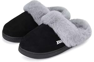 NineCiFun Damen Herren Winter Hausschuhe Warme Flauschige Plüsch Pantoffeln rutschfest Outdoor/Indoor Flache hüttenschuhe