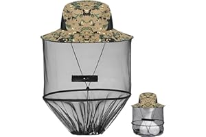 HEAWAA Cappello Anti-zanzare Insetti, Cappello da Apicoltore con Velo per Uomo Donna Pesca All'aperto e Viaggi in Campeggio