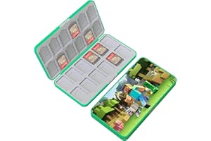 doepeBAE Switch Spiele Aufbewahrung, Switch Spiele Lagerung, Switch Spiele Hüllen Aufbewahrung, Magnetverschluss, Weiches Silikon Futter, Mit 24 Game Card Slots und 24 Micro SD Karten (A14)