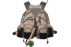 Kylebooker Gilet Pesca a Mosca per Pescatore Taglia Regolabile in Maglia per Uomo e Donna