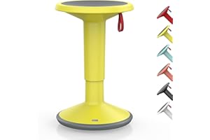 ‎INTERSTUHL Interstuhl UPis1 - ergonomischer Sitzhocker mit Schwingeffekt - höhenverstellbar - Hocker mit rutschhemmender Standfläche & Kippschutz - Sitzhocker für gesünderes Arbeiten (Zitronengelb)