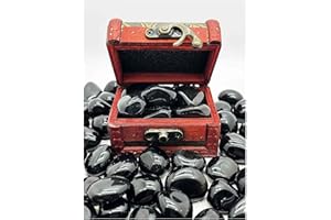 arana's - Obsidiana Negra piedras naturales 100% calidad AAA - 6 piedras energeticas preciosas superpulidas para sanacion - Cristales para curacion reiki meditacion feng shui (Obsidiana + Baúl)