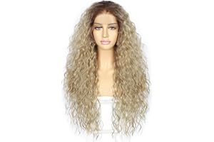 ‎SAPPHIREWIGS Sapphirewigs Loose Wave Lace Front Perücke Ombre Graubraun Curly Synthetische Perücken für Frauen 13x3 Tägliche Tragen Party Weihnachten Halloween Hitzebeständige 26 inch
