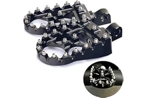 TARAZON CNC Wide Fat Footpegs Foot Pegs MX Rotating Custom Chopper Bobber Style for Harley-Davidson(Black)