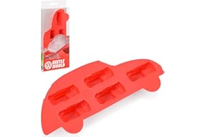 BOARD MASTERS VW Collection - Volkswagen Eiswürfel-Bereiter-Behälter-Form für T1 Bulli Bus Form (Rot/VW Käfer)