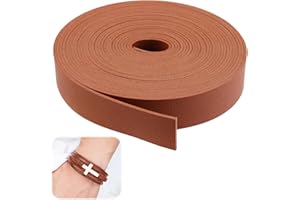 Amztour Cordón de Cuero Plano 5m Doble Cara, Correa de Cuero Sintético para Manualidades y Pulseras, Tira de Piel Sintética y Cuerda de Cuero para Proyectos DIY - Cinturón de Piel Sintética Versátil