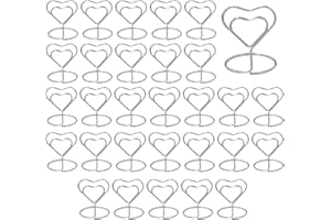 GZjiyu 30 Stk Fotohalter Herz, Rundebasis Memohalter Herz für Hochzeit Platzkartenhalter Memohalter Sitzkartenhalter Tischnummernhalter Tischdekoration