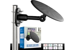 SZKALAK Outdoor TV Aerial - Outdoor HD Digital TV Aerial, Long Range Smart TV Aerial, Support Freeview Aerial/4K/1080P All TV, Attic or Outdoor, Weather Resistant, 32.8ft Cable(Black)