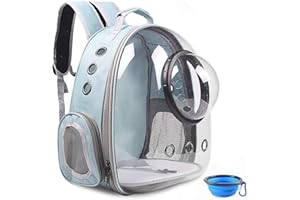 BEIKOTT Katzentragerrucksack, Hunderucksack, belüftet, für Haustiere, Katzen, Welpen, Hunde, Vögel, Hasen, Rucksack für Reisen, drinnen und draußen, Weiß