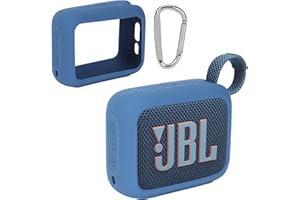 DEIZANG Silicone Cover Compatible with JBL GO 4 Portable Bluetooth Wireless Speaker (Blue Cover)