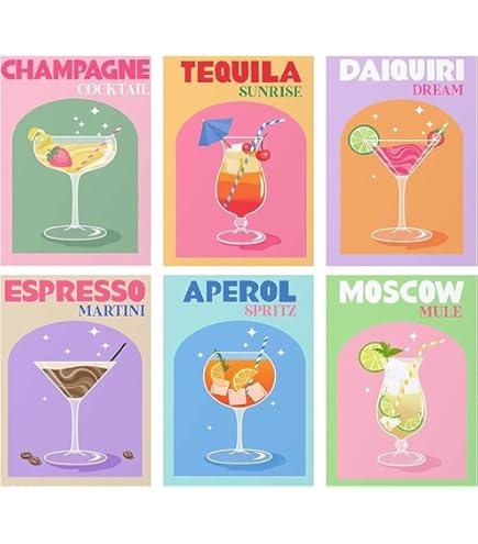 Malen Nach Zahlen Summer Drink - 4-teiliges Set Mit Weinglas Motiven