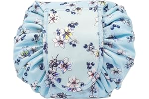 ONEGenug Lazy Drawstring Makeup Bag, Large Cosmetic Bag, One-Step Toiletry Organizer, Cosmetic Pouch