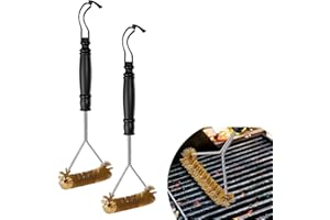 STARWARD 2 Stück Grillbürste Messing, Grill Reinigungsbürste Messingbürste Grill, Grillbürste für Gussrost, Reinigungsbürste für Grillrost Gasgrill Holzkohlegrill Gusseisengrill