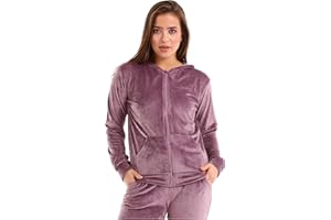 nolihoo Survêtement de sport pour femme - Survêtement de sport - Survêtement de loisirs - Velours doux et douillet - Nicki - Avec fermeture éclair - 2 pièces - Pour l'intérieur et l'extérieur